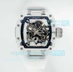 Luxury Copy Richard Mille RM 055 Limited Edition Glass Transparent Black Bezel Watch 